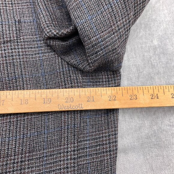 Lauren Ralph Lauren Blazer Men 42L Blue Brown‎ Glen Plaid Classic Career Wool - Picture 5 of 14